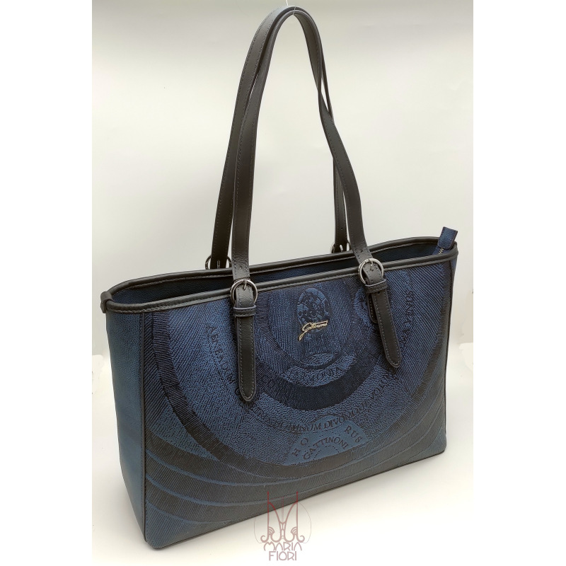 Gattinoni - Borsa Shopping L Planetarium Engrave Blue