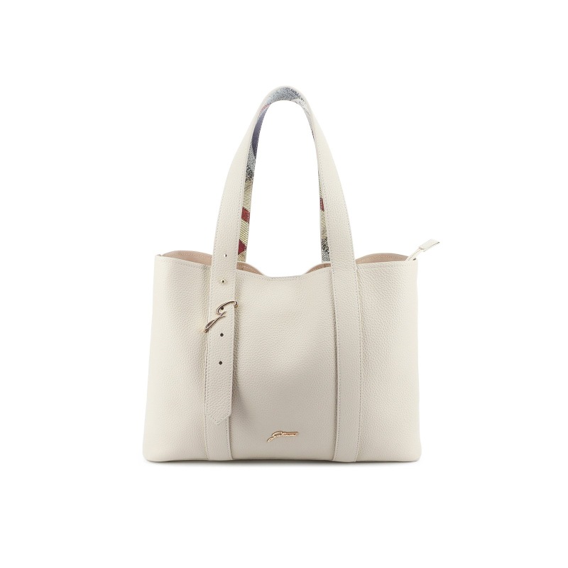 Gattinoni - Borsa Shopping L Pelle Hellen Avorio
