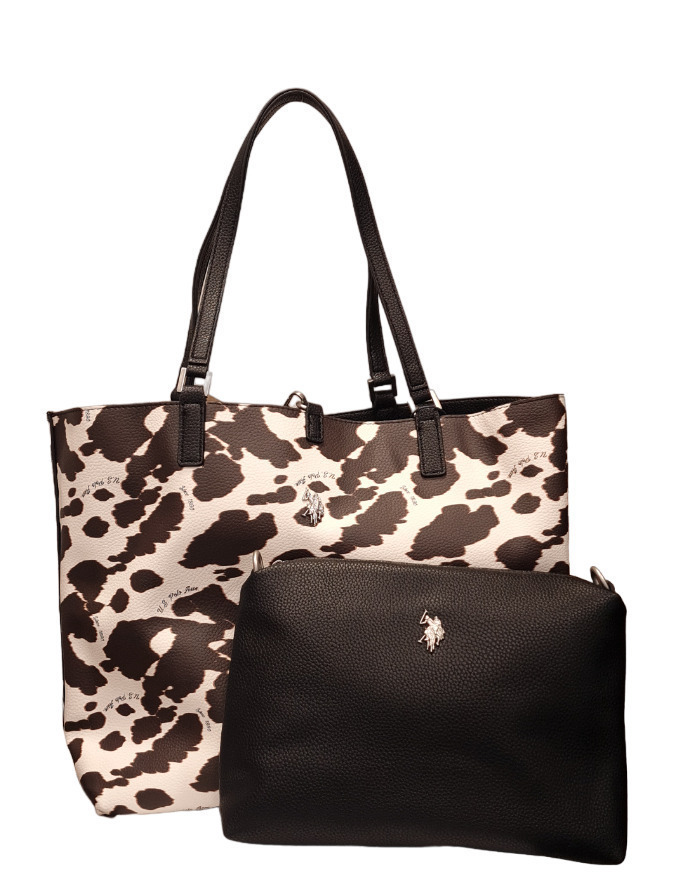 U.S. POLO Borsa Shopping Rogersville M Reversibile 3 in 1 - Horse + T.Moro - immagine 2