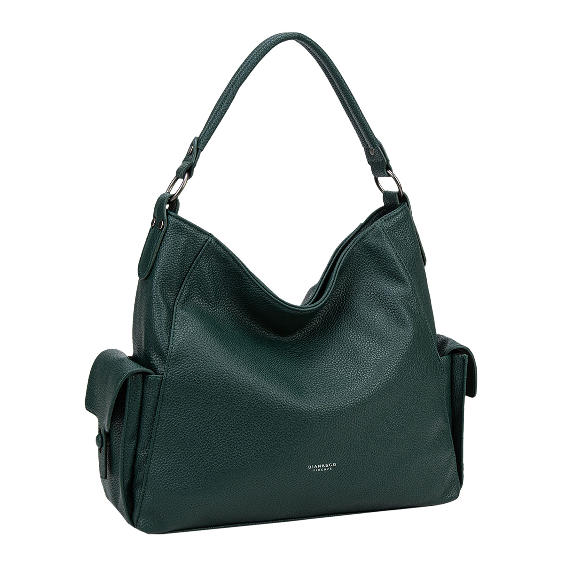 Diana&co Borsa a spalla c/tasche laterali - Verde - immagine 2