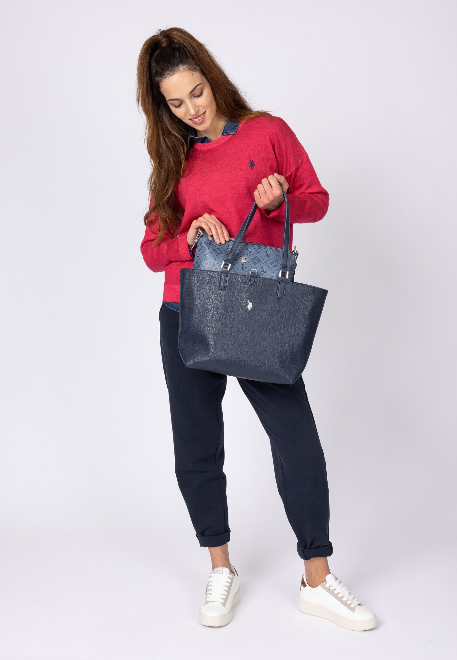 U.S. POLO Assn Borsa Shopping Malibu M Reversibile 3 in 1 - Navy Blu - immagine 4