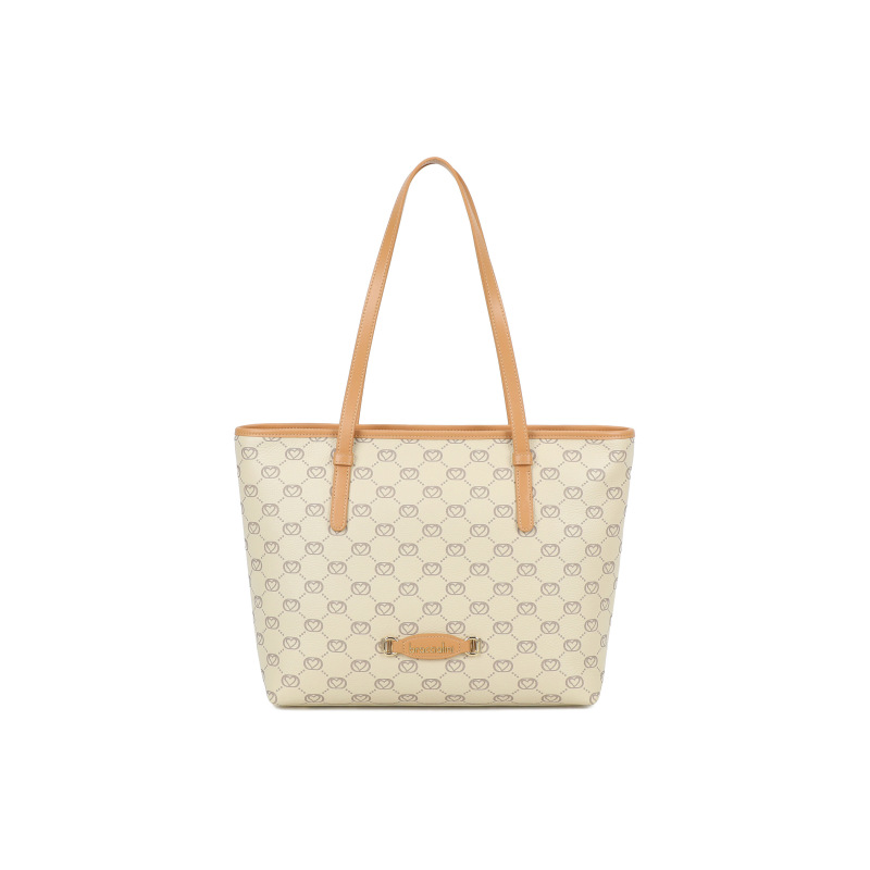 Braccialini Tua Borsa Shopping Pelle Monogram - Beige