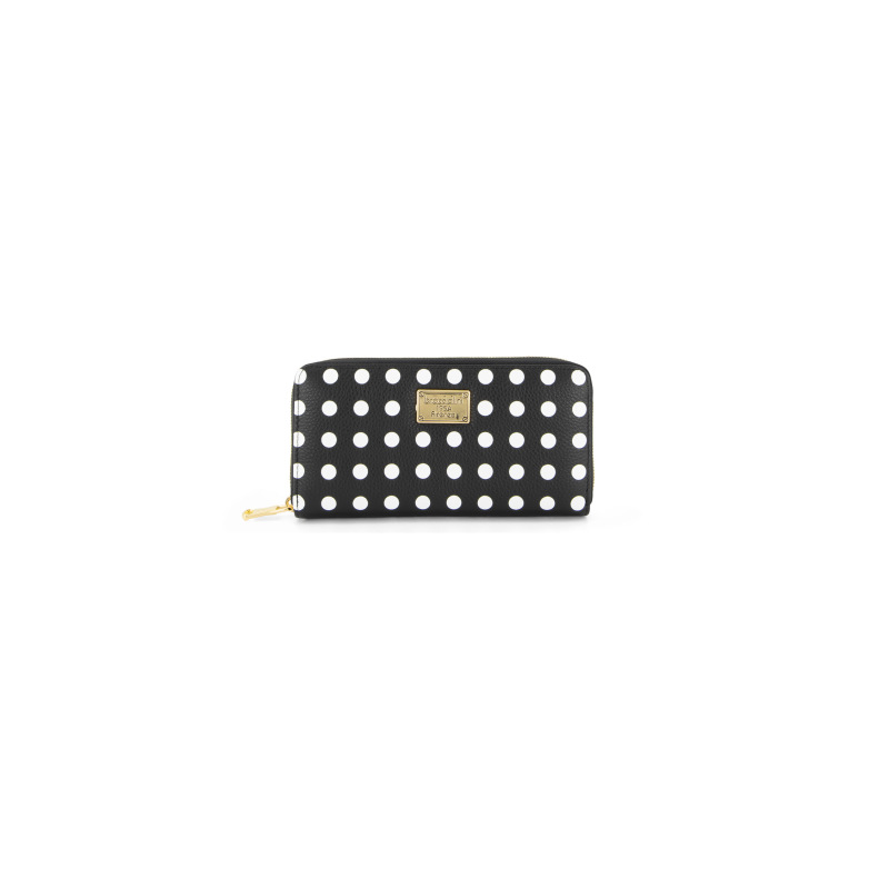 Braccialini Portafoglio in Pelle Zip Around Basic Pois