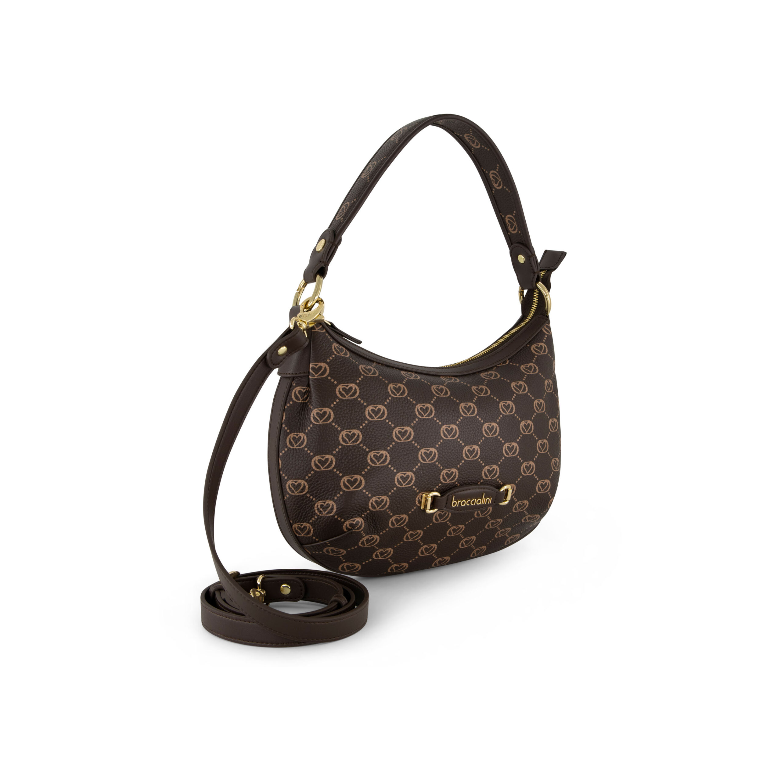 Braccialini Tua Borsa a spalla in Pelle Monogram - Marrone - immagine 2