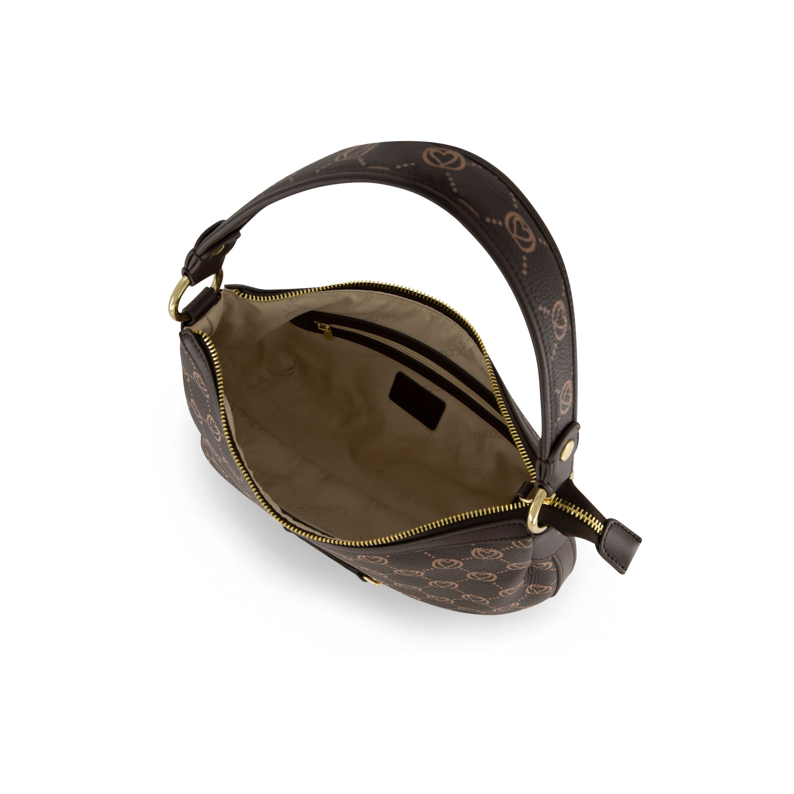 Braccialini Tua Borsa a spalla in Pelle Monogram - Marrone - immagine 3