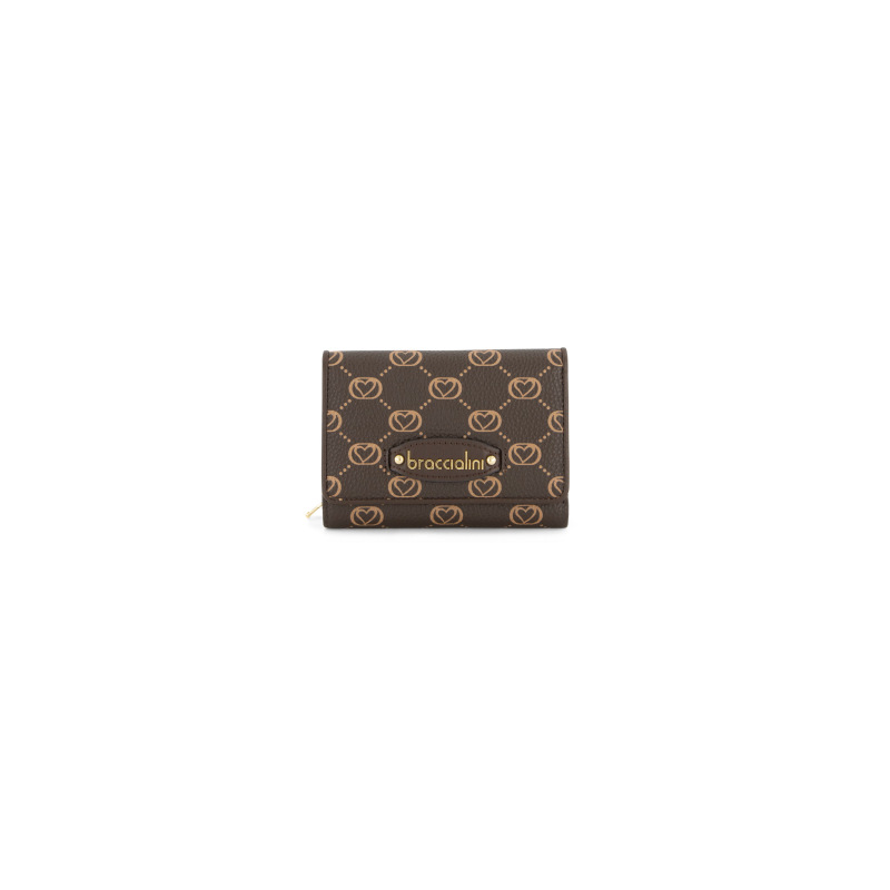 Braccialini Tua Portafoglio Medio in Pelle Monogram Marrone