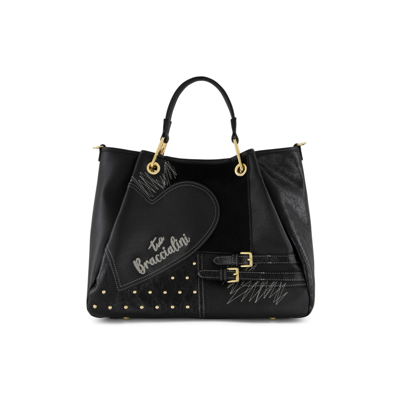 Braccialini Tua Borsa a mano L Amy Patchwork  - Nero Multi