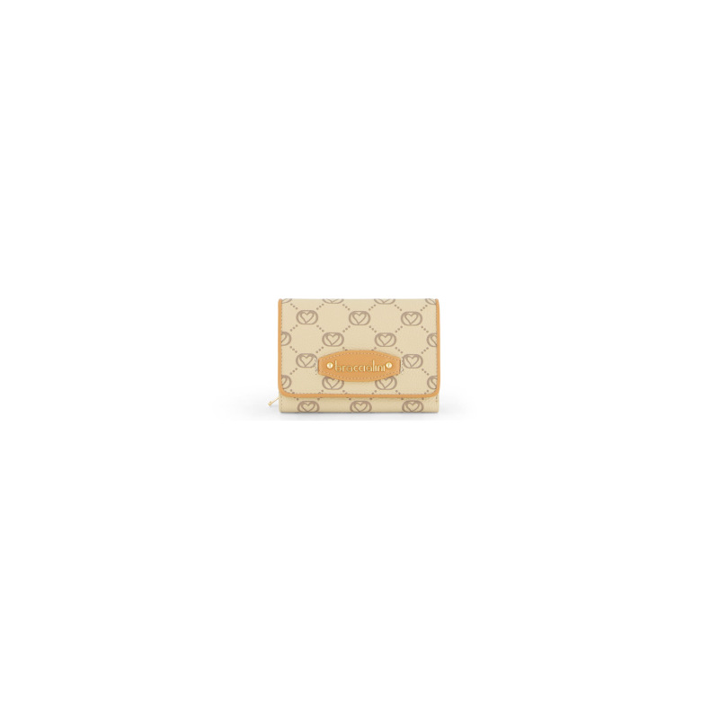 Braccialini Tua Portafoglio Medio in Pelle Monogram Beige
