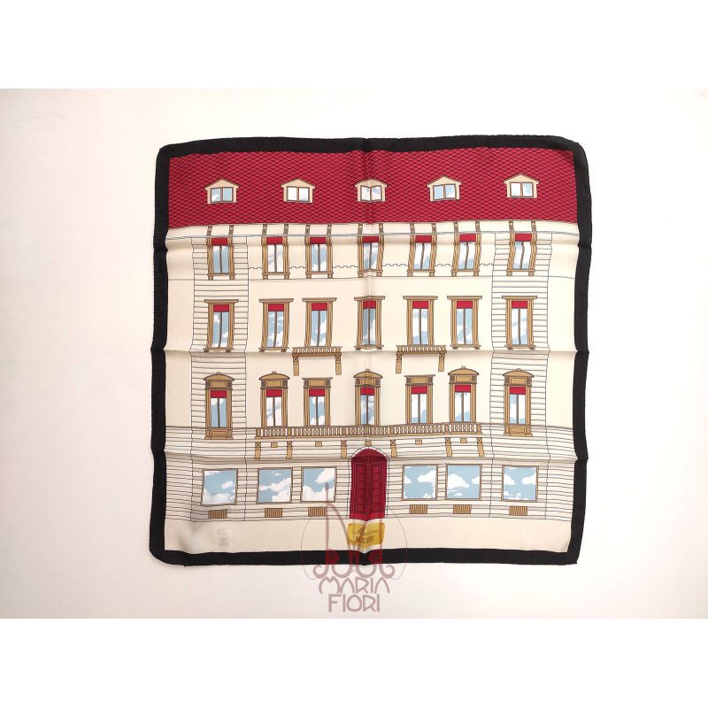 MOSCHINO Foulard Seta Twill 68x68 Beige Multi