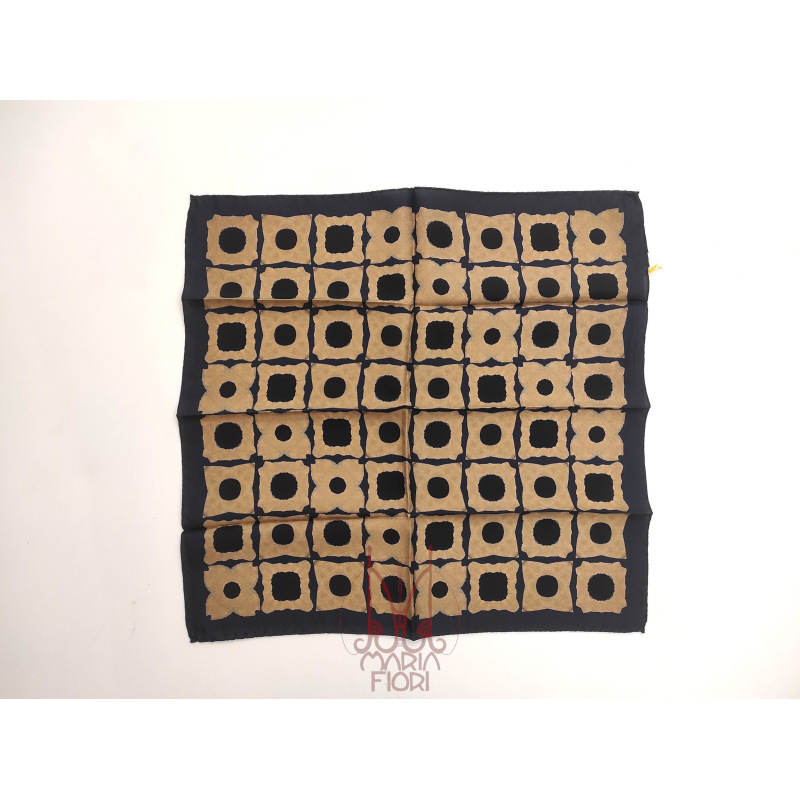 Barbieri - Foulard Seta Twill 53x53 - Blu Navy Multi