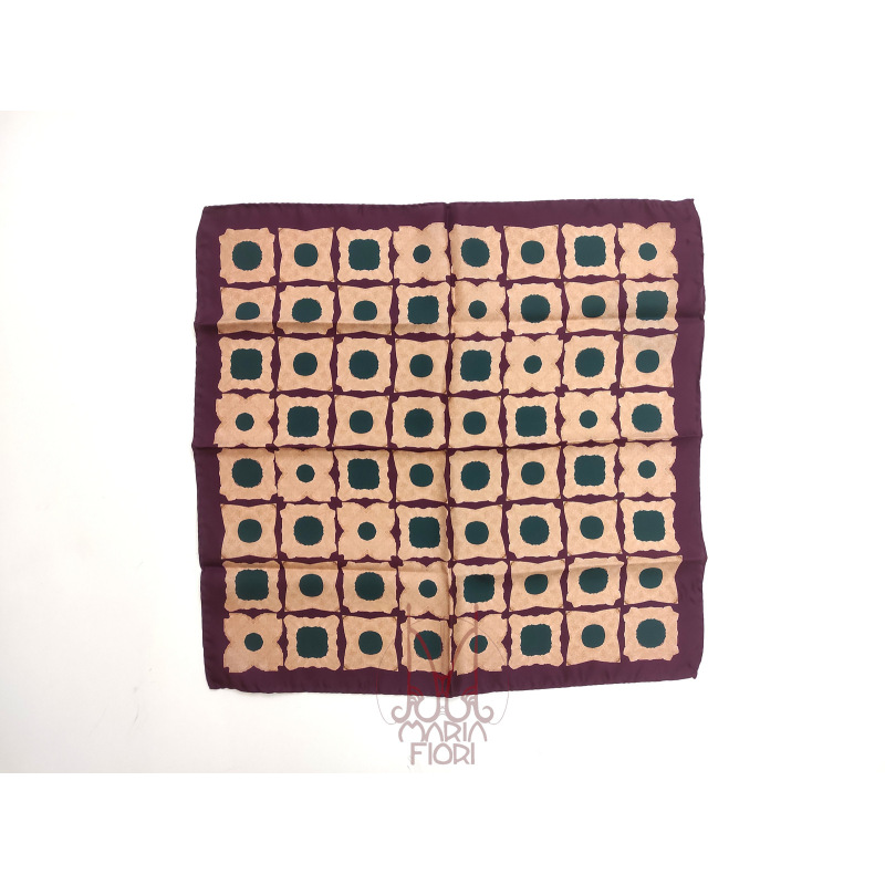 Barbieri - Foulard Seta Twill 53x53 - Bordeaux Multi