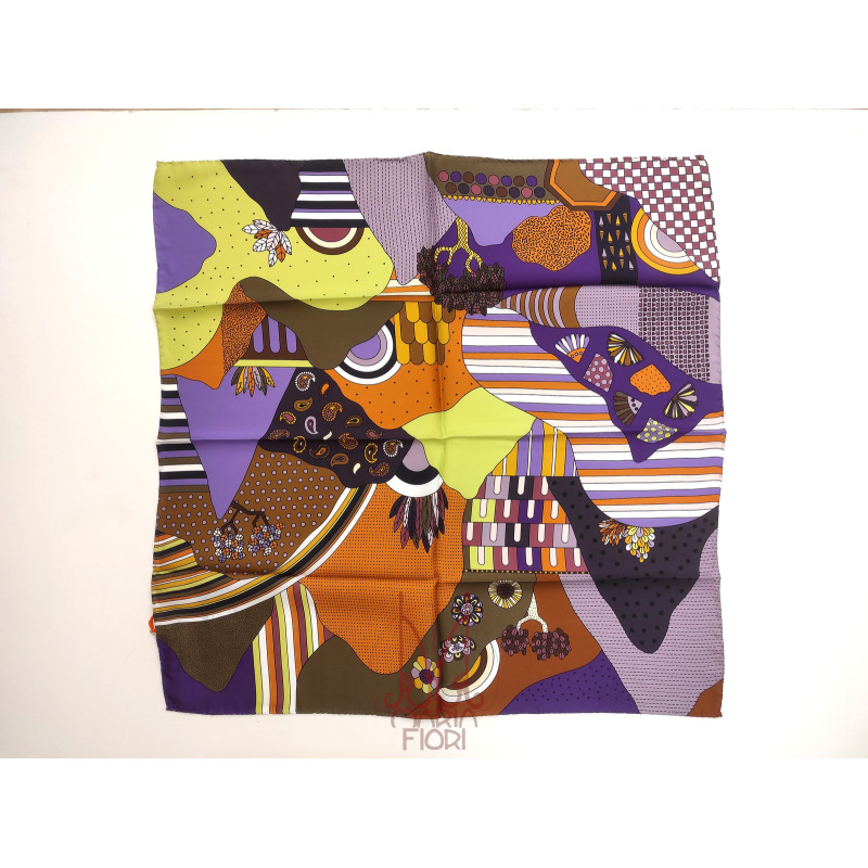 Barbieri Foulard Seta Twill 70x70 - Viola Multi