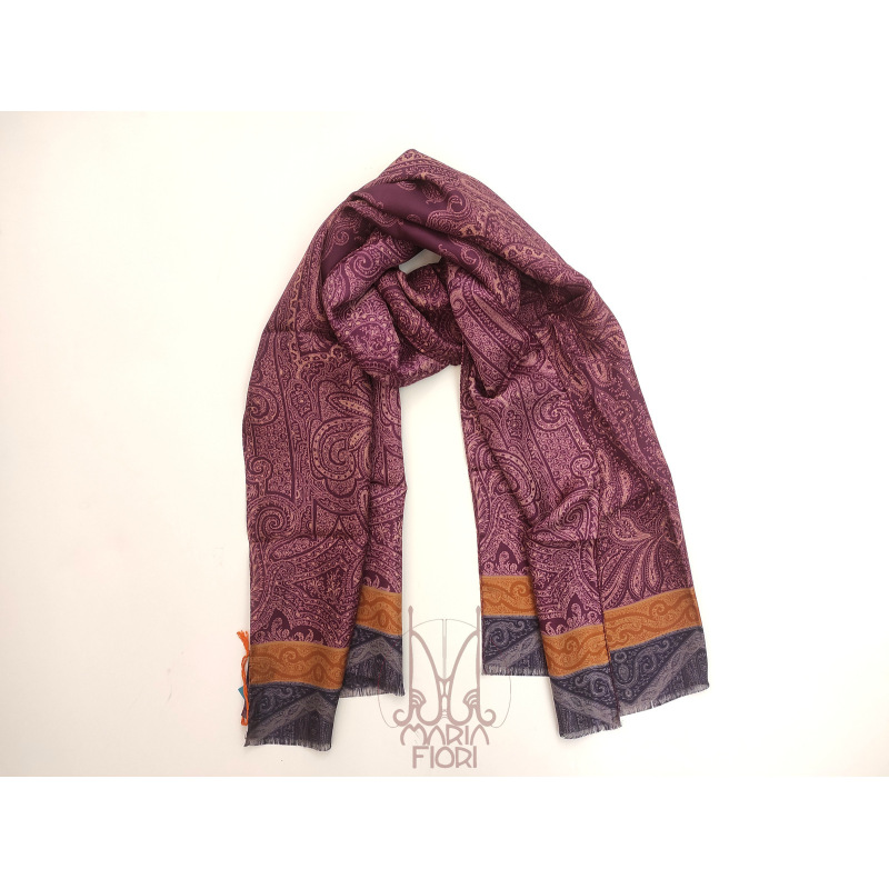 Barbieri - Stola/Sciarpa Seta Twill 52x190 - Bordeaux Dis.Cashmere
