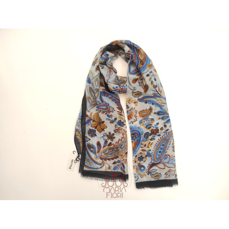 Pollini - Sciarpa Lana Maglia St. 55x190 - Blue Multi