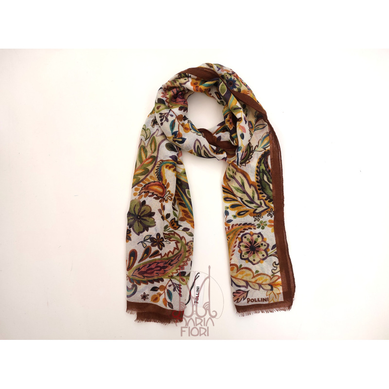 Pollini - Sciarpa Lana Maglia St. 55x190 - Marrone Multi