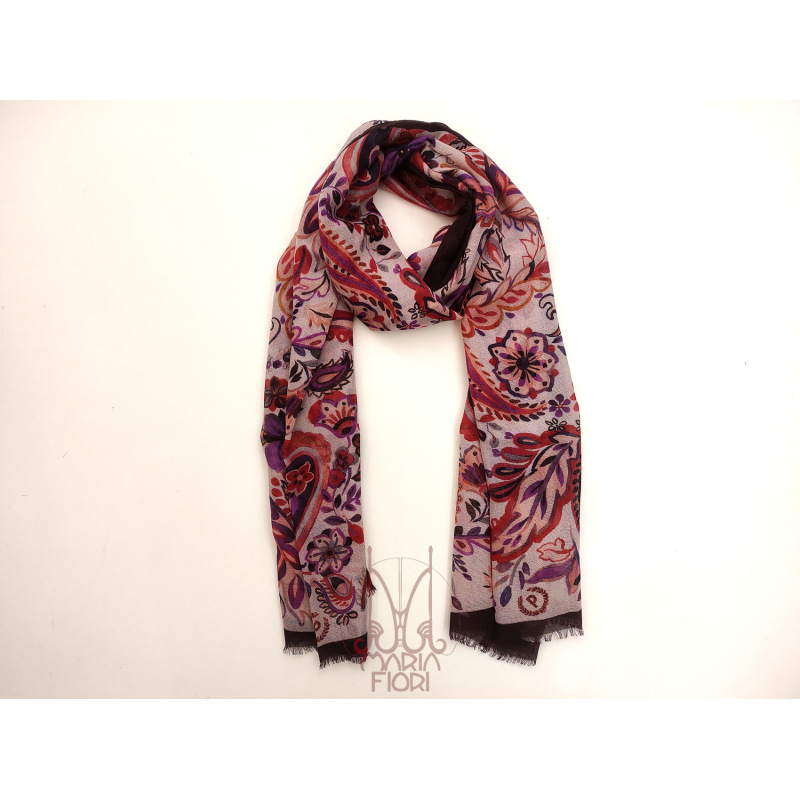 Pollini - Sciarpa Lana Maglia St. 55x190 - Viola Multi