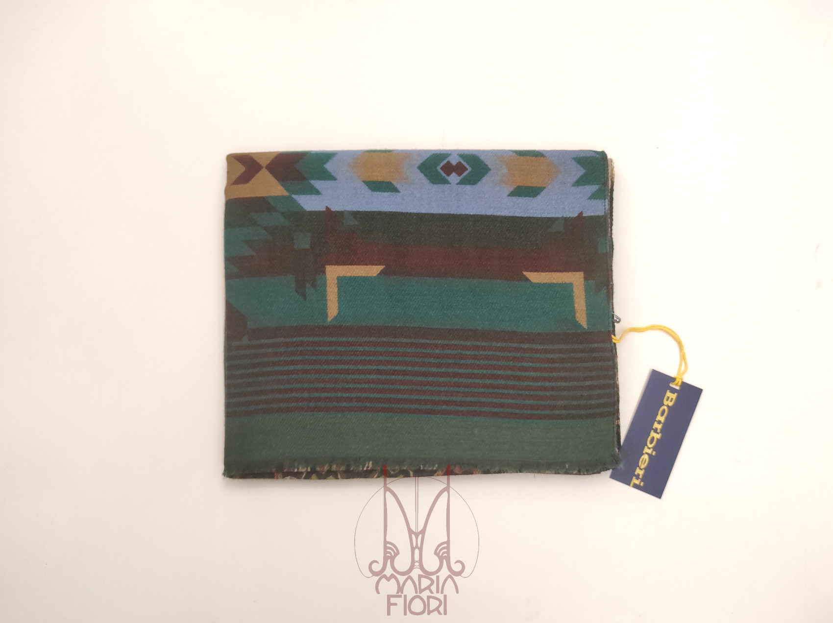 Barbieri - Sciarpa Lana Twill St. 55x190 - Verde Multi - immagine 2