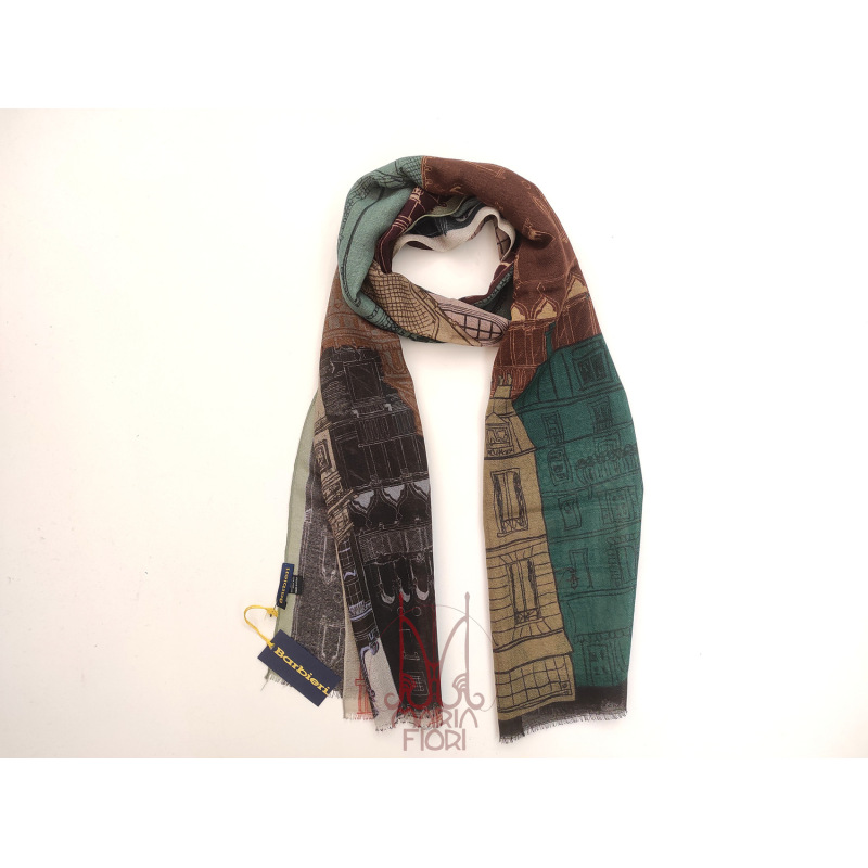 Barbieri - Sciarpa Lana Maglia St. 55x190 - Verde Multi
