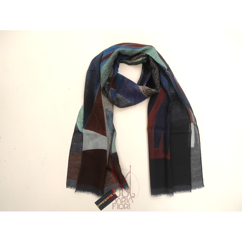 Barbieri - Sciarpa Lana Maglia St. 55x190 - Blue Multi