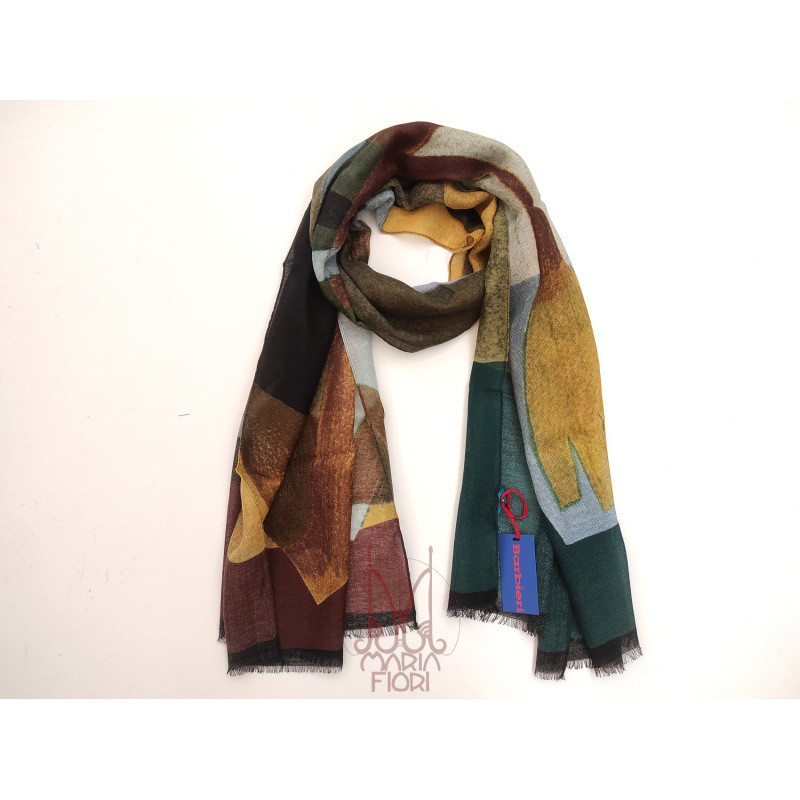 Barbieri - Sciarpa Lana Maglia St. 55x190 - Brown Multi