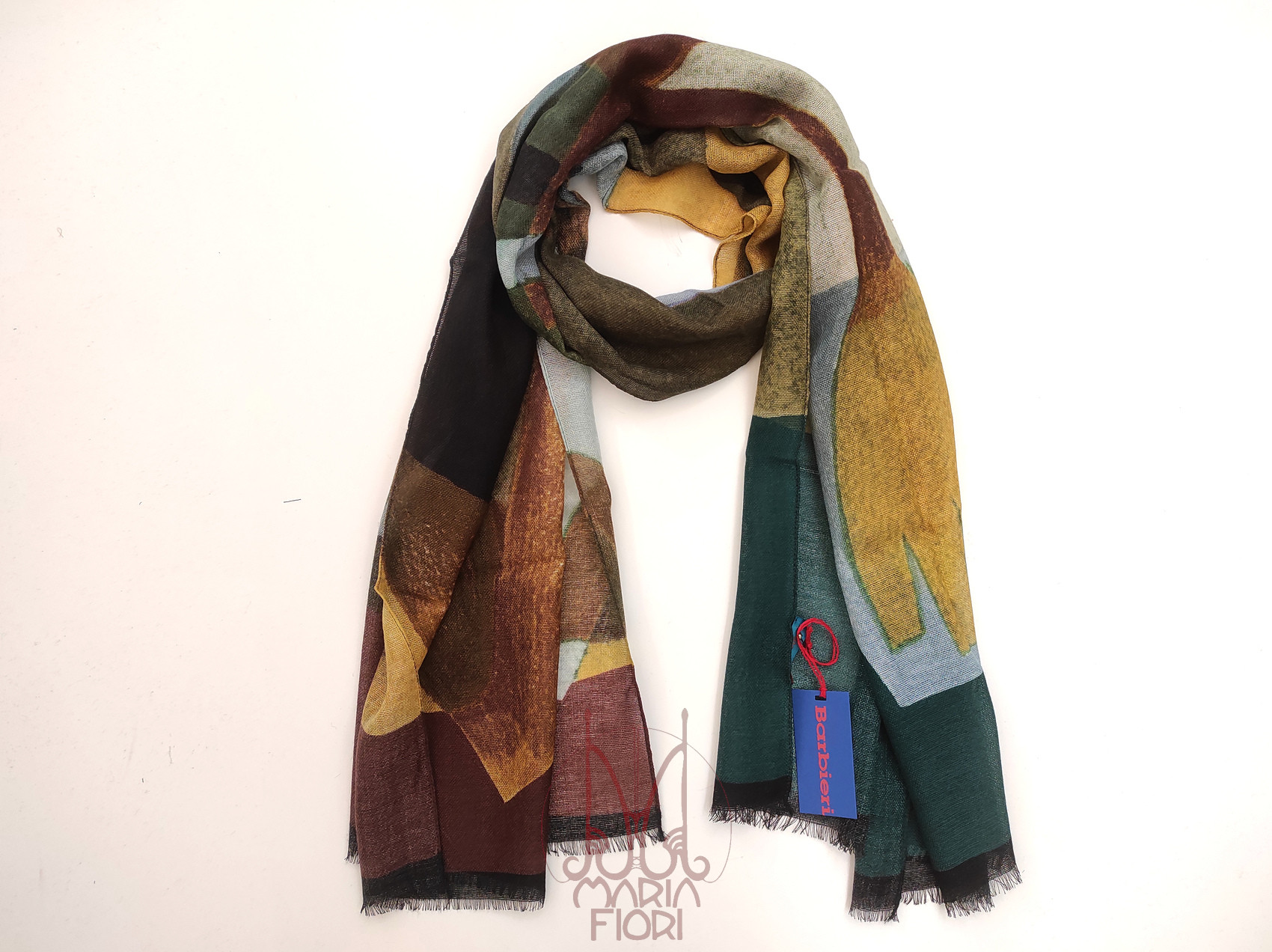 Barbieri - Sciarpa Lana Maglia St. 55x190 - Brown Multi