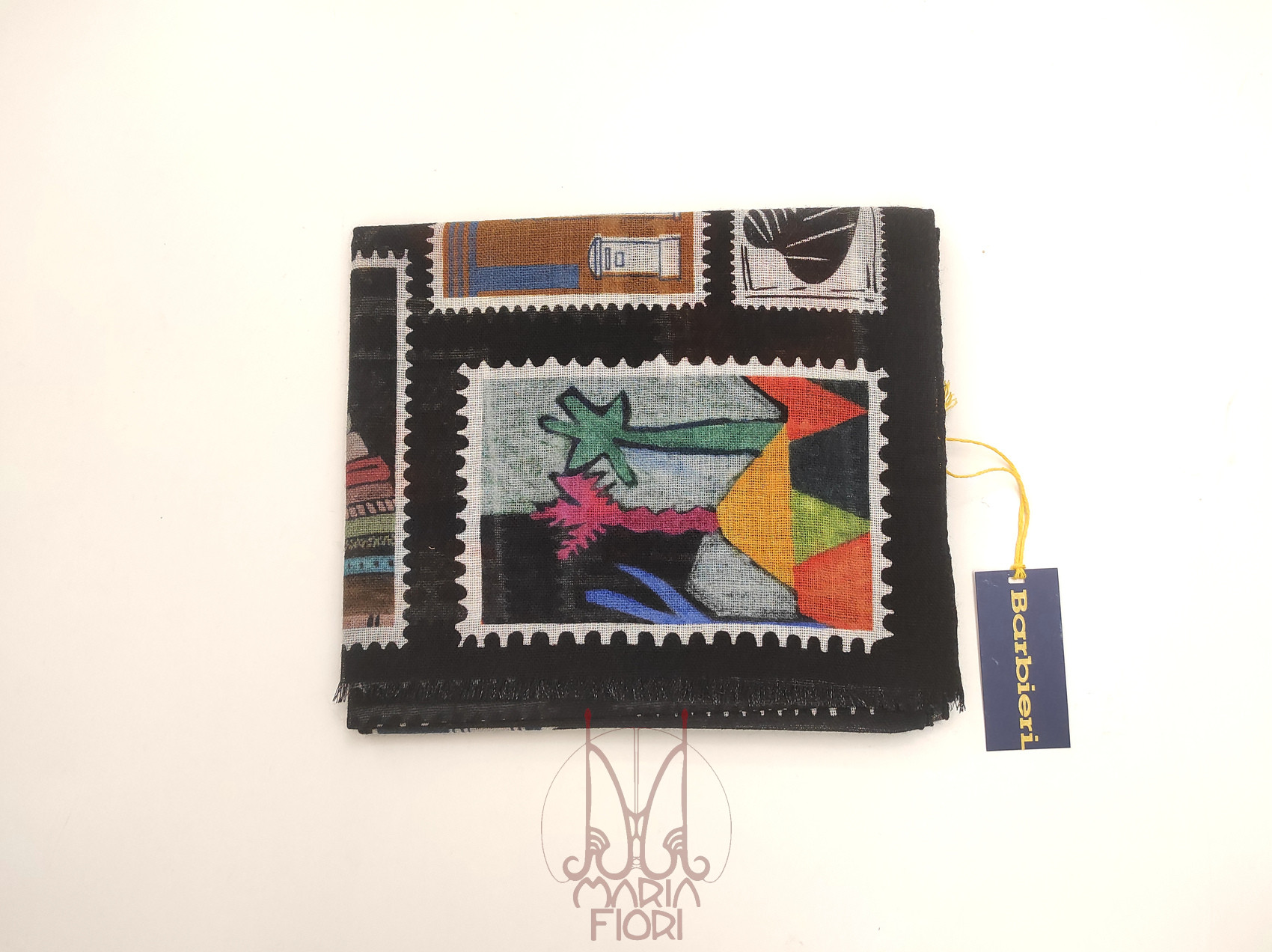 Barbieri - Sciarpa Lana Maglia St. 55x190 - Nero Multi - immagine 2