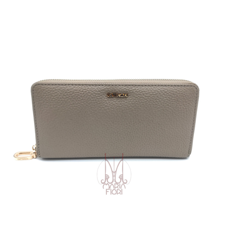 Gattinoni - Portafoglio Zip Around Pelle Karin Taupe/T.Moro