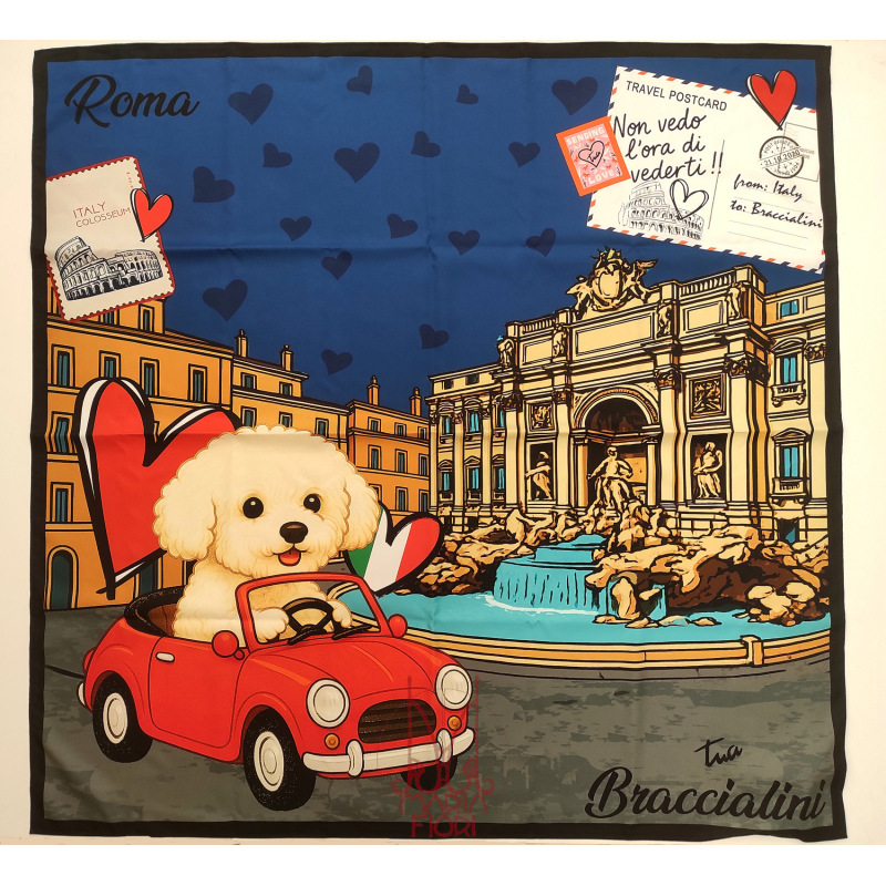 Braccialini Tua Foulard Cartoline Roma 90x90