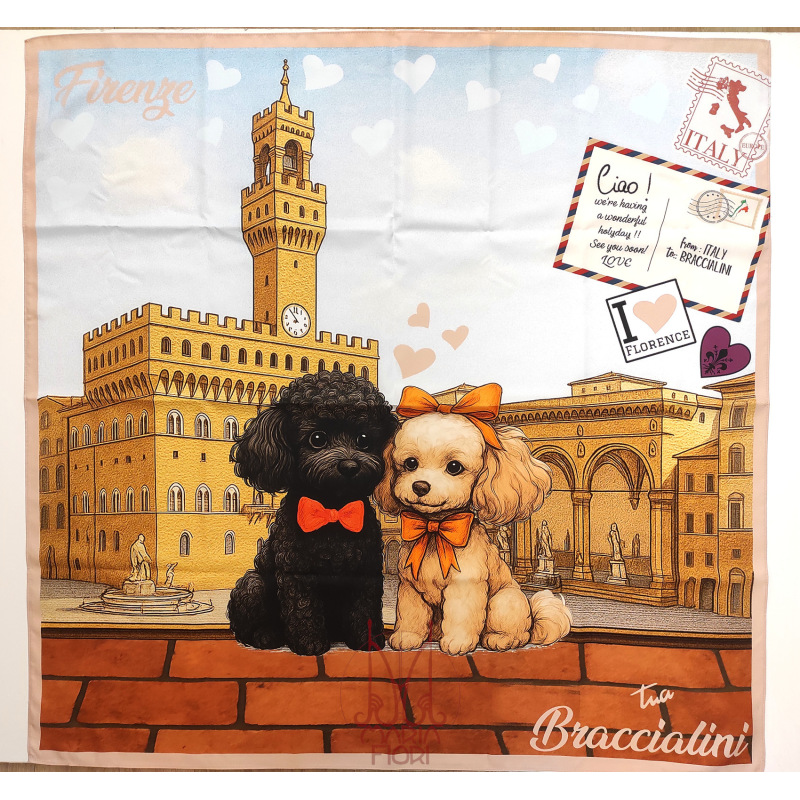 Braccialini Tua Foulard Cartoline Firenze 90x90