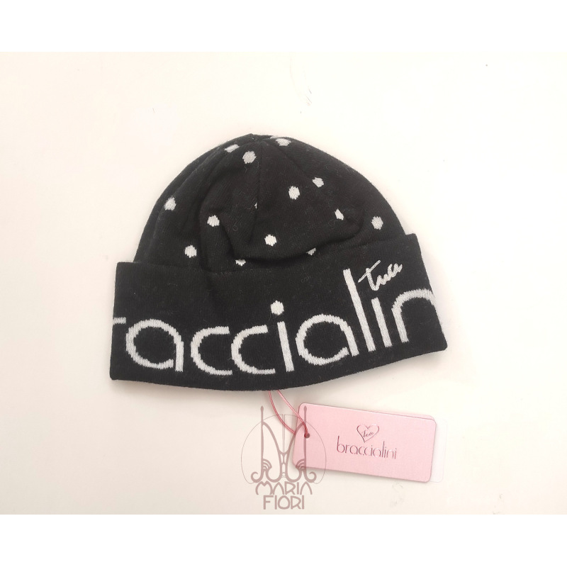 Braccialini Tua Cuffia Pois Lana Multi Nero/Bianco